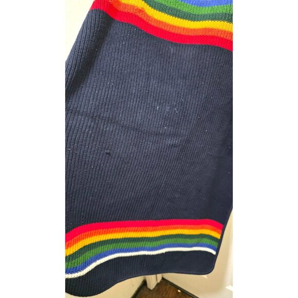 Pendleton Sherpa Lined Baby Blanket Rainbow Stripes Size 30 x40 - Picture 4 of 6